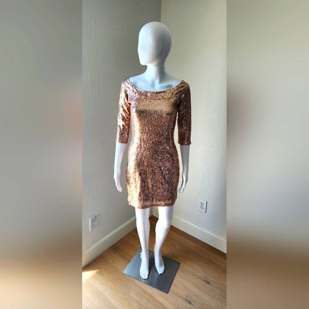 New Medium Champagne Sequin Mini Dress!